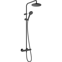 Душевая система Hansgrohe Vernis Blend Showerpipe 26276670 с термостатом Черная матовая латунь на стену
