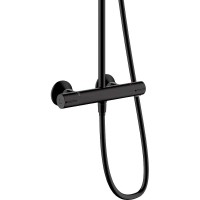 Душевая система Hansgrohe Vernis Blend Showerpipe 26276670 с термостатом Черная матовая латунь на стену