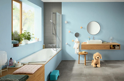 Смеситель для ванны Hansgrohe Ecostat E 15774000 с термостатом Хром латунь на стену
