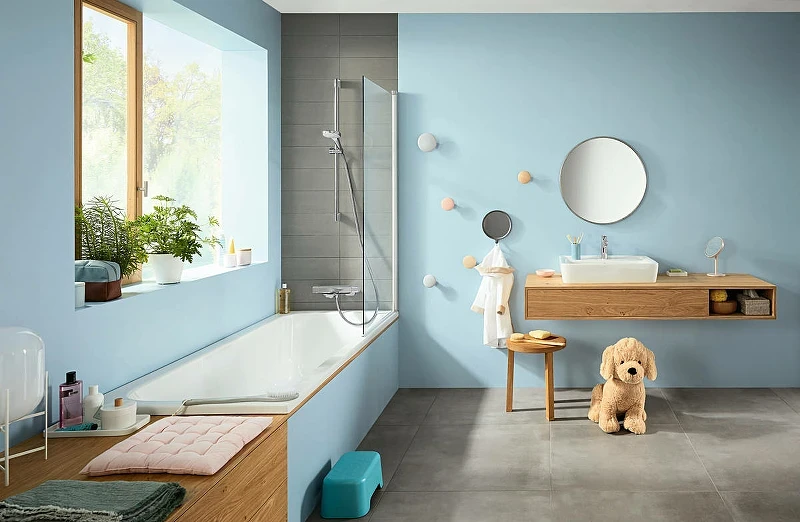 Смеситель для ванны Hansgrohe Ecostat E 15774000 с термостатом Хром латунь на стену