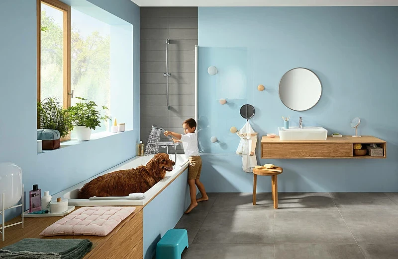 Смеситель для ванны Hansgrohe Ecostat E 15774000 с термостатом Хром латунь на стену