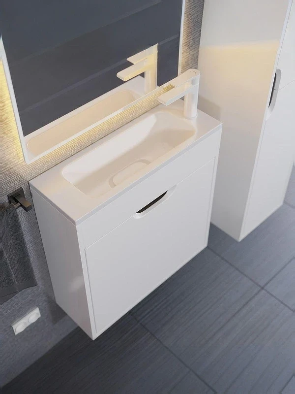Тумба под раковину Uperwood Modul 60 2930205363 подвесная цвет Белый матовый Графит матовый