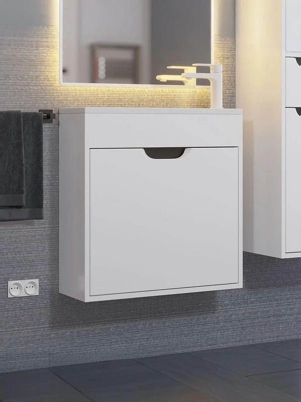 Тумба под раковину Uperwood Modul 60 2930205363 подвесная цвет Белый матовый Графит матовый