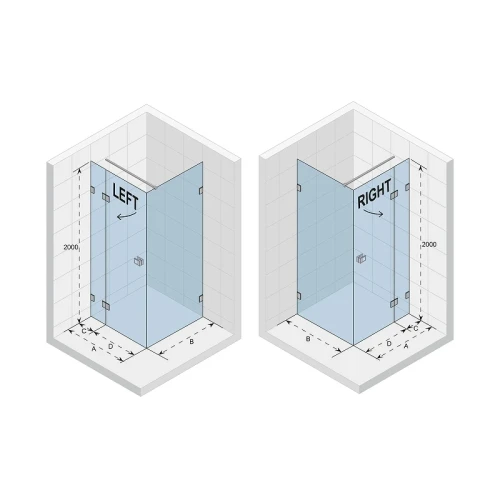 Душевой уголок Riho SZ Scandic NXT X203 137х77 L G001071121 профиль Черный матовый стекло прозрачное