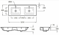 Раковина Jacob Delafon Ola 120 EXVA112-00 двойная Белая фарфор полувстраиваемая