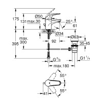 Смеситель для раковины Grohe Euroeco 23262000 Хром латунь