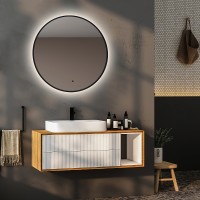 Зеркало Abber Mond 77 AG6204SCB-0.77 с подсветкой Черное с бесконтактным выключателем и диммером стекло