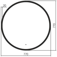 Зеркало Abber Mond 77 AG6204SCB-0.77 с подсветкой Черное с бесконтактным выключателем и диммером стекло