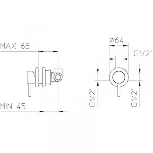 Смеситель для душа Bossini Z10201473BOS001 Черный матовый латунь встраиваемый