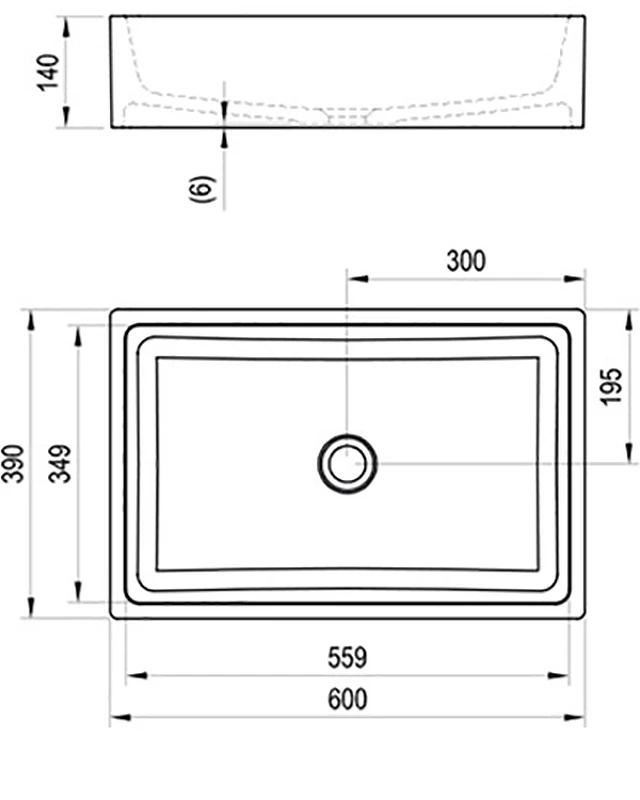 Раковина-чаша Ravak Formy 01 60 D XJL01260000 Белая искусственный камень (литьевой мрамор) накладная
