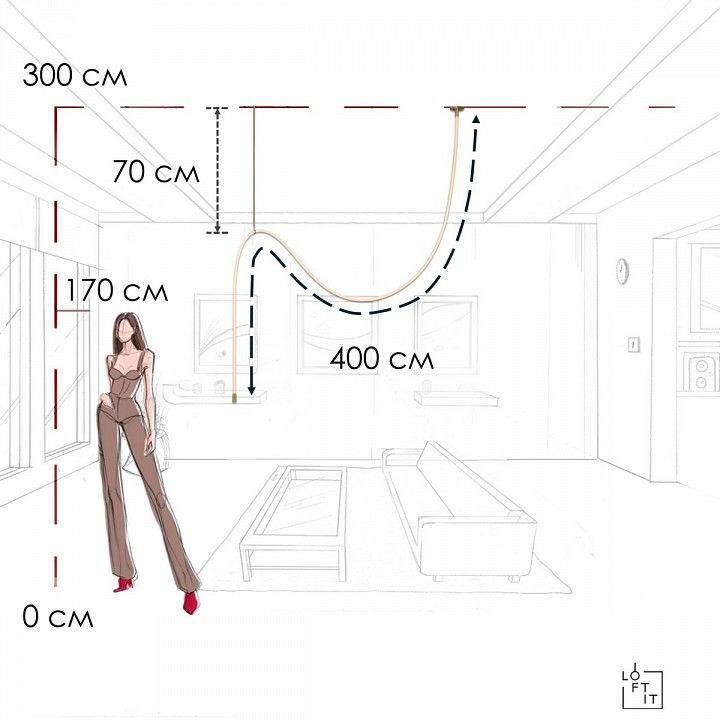 Подвесной светильник Loft it Thread 10388C Brass