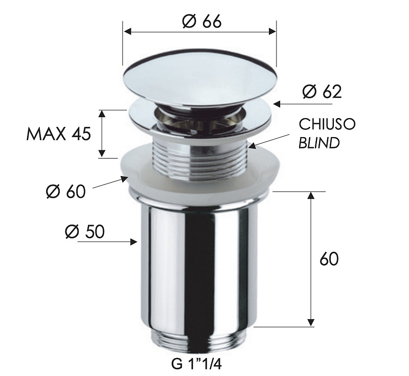 Донный клапан Remer 904CC114NO click-clack цвет Черный матовый