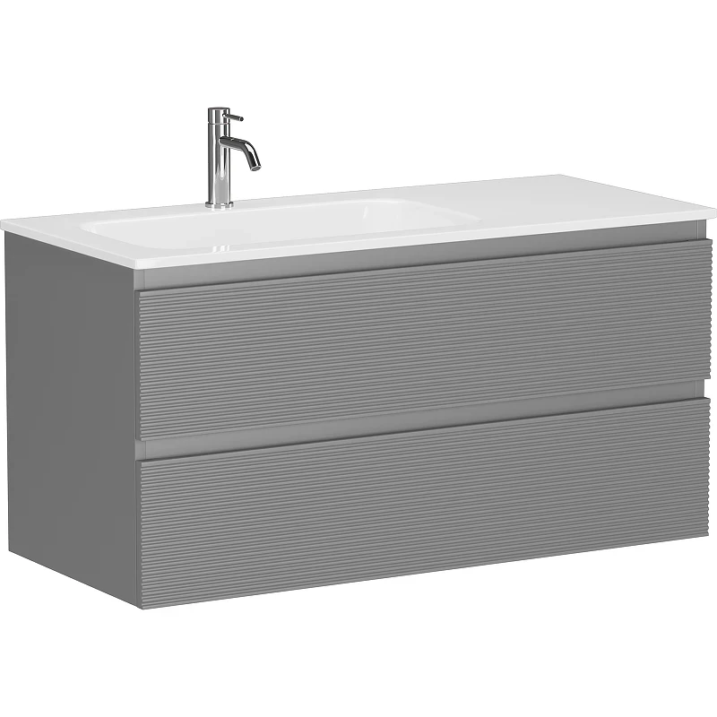 Тумба под раковину Sancos Folk 100 L FL100LES подвесная Ergraut soft МДФ / ЛДСП