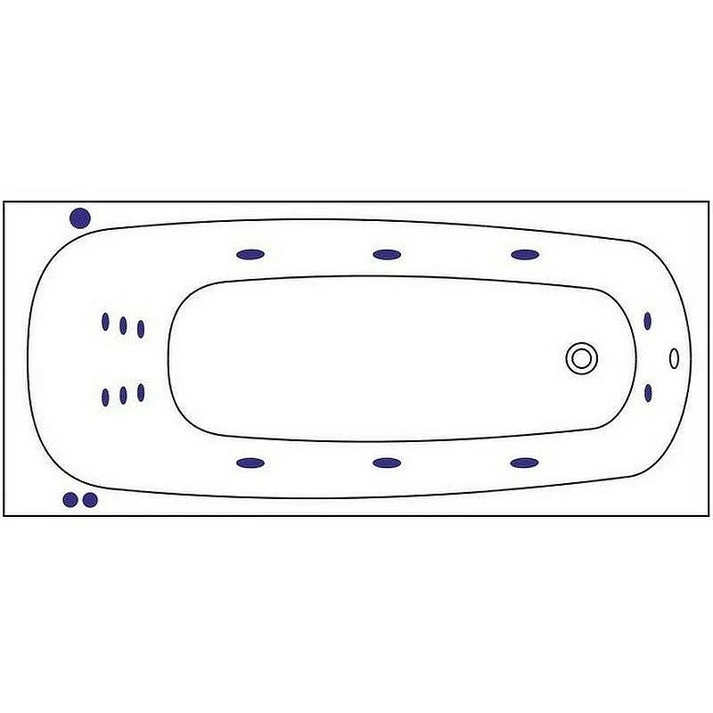 Акриловая ванна Whitecross Layla Slim 180x80 0122.180080.100.SMART.CR с гидромассажем