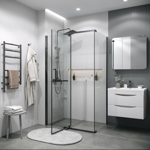 Душевая стенка Grossman Pragma 100 200.K33.03.100.42.00 профиль Графит сатин стекло прозрачное