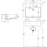 Раковина Artceram Quadro 50 QUL002 01 00 Белая глянцевая фарфор подвесная, накладная