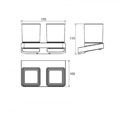 Стакан для зубных щеток Ravak 10° X07P322 двойной Хром