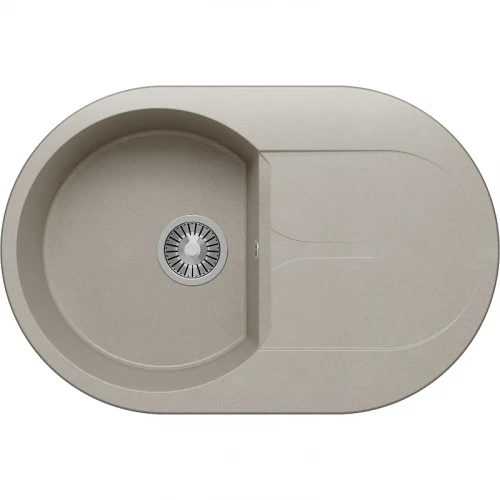 Кухонная мойка Polygran Atol-760 №14 679009 Серая искусственный камень (литьевой мрамор) встраиваемый