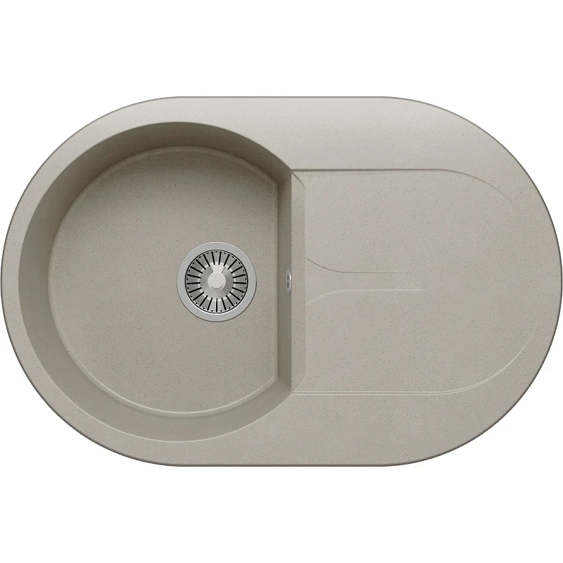 Кухонная мойка Polygran Atol-760 №14 679009 Серая искусственный камень (литьевой мрамор) встраиваемый