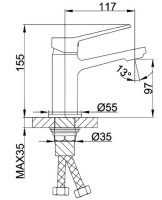 Смеситель для раковины Frap H62 F1062 Черный матовый латунь