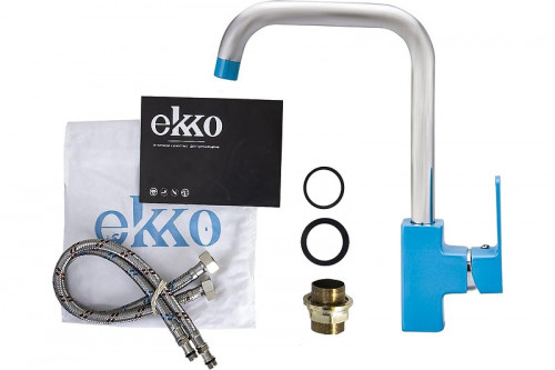 Смеситель для кухни Ekko E40304 цвет Хром Синий