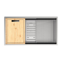 Кухонная мойка Lemark Tabaga 820 9937133 цвет Сталь