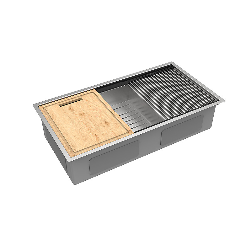 Кухонная мойка Lemark Tabaga 820 9937133 цвет Сталь