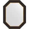 Зеркало Evoform Polygon 73х58 BY 7286 в багетной раме - Черное дерево с золотом 71 мм