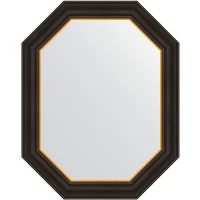 Зеркало Evoform Polygon 73х58 BY 7286 в багетной раме - Черное дерево с золотом 71 мм