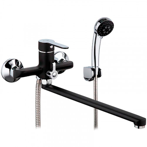 Смеситель для ванны Frap H42 F2242 универсальный Черный матовый Хром латунь на стену