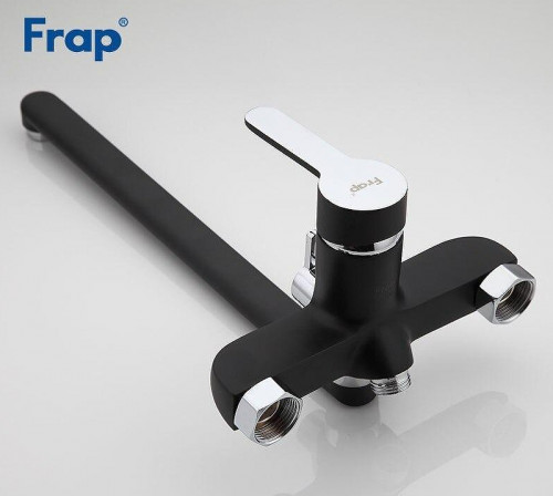 Смеситель для ванны Frap H42 F2242 универсальный Черный матовый Хром латунь на стену