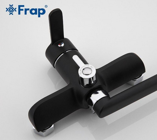 Смеситель для ванны Frap H42 F2242 универсальный Черный матовый Хром латунь на стену