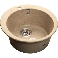 Кухонная мойка GranFest Rondo GF-R480 Песочная искусственный камень (литьевой мрамор) встраиваемый