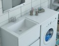 Раковина Эстет Даллас 130 L ФР-00002166 с местом под стиральную машину Белая искусственный камень (литьевой мрамор) с местом под стиральную машину, полувстраиваемая
