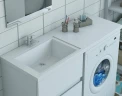 Раковина Эстет Даллас 130 L ФР-00002166 с местом под стиральную машину Белая искусственный камень (литьевой мрамор) с местом под стиральную машину, полувстраиваемая