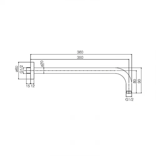 Кронштейн для верхнего душа Fima Carlo Frattini Showerhead F2138CR цвет Хром