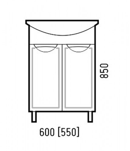 Тумба под раковину Corozo Монро 60 SD-00000663 Белая МДФ / ЛДСП