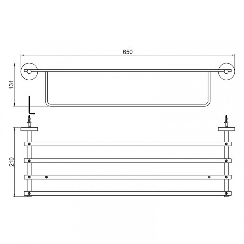 Полка для полотенец Aquatek Бетта AQ4615CR Хром
