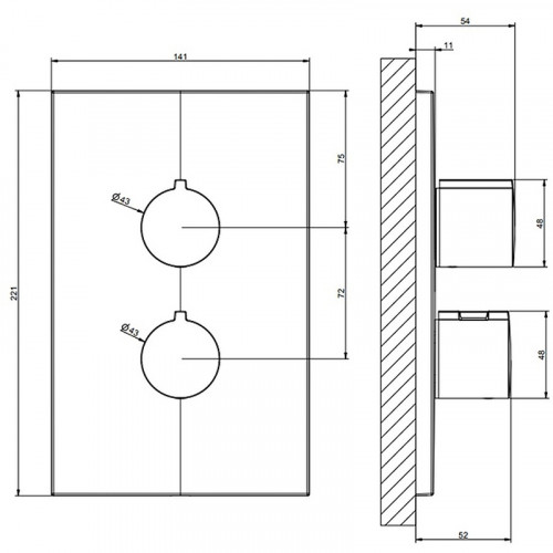 Смеситель для душа Gessi Emporio Via Manzoni 38794#149 с термостатом Никель брашированный