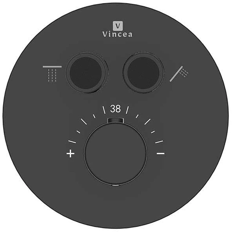 Душевая система Vincea Inspire VSFW-3I22MT5MB с термостатом Черная матовая латунь встраиваемый