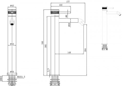 Смеситель для раковины Allen Brau Priority 5.31A02-31GB цвет Черный Золото