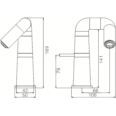 Смеситель для раковины Haiba HB10813-3 Пепельный латунь