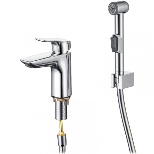 Смеситель для раковины Aquatek Вега AQ1012CR с гигиеническим душем Хром латунь