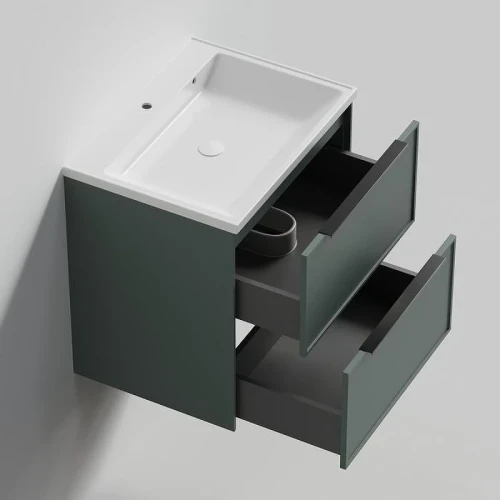 Тумба под раковину La Fenice Simpla Twin 100 FNC-01-SIM-G-100-2 подвесная Серо-зеленая
