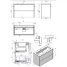 Тумба под раковину La Fenice Simpla Twin 100 FNC-01-SIM-G-100-2 подвесная Серо-зеленая