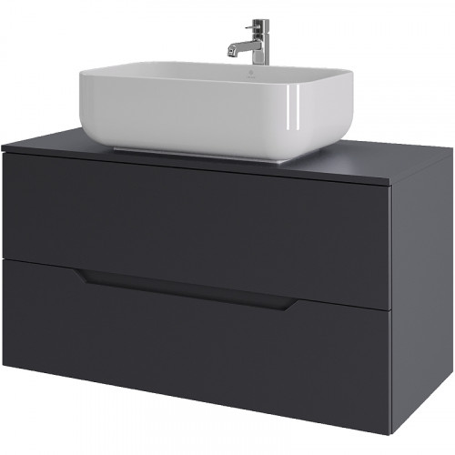 Тумба с раковиной Orange Line 100 Li-100TugMDF+B03-600W подвесная Графит матовый МДФ / ЛДСП