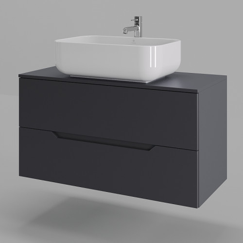 Тумба с раковиной Orange Line 100 Li-100TugMDF+B03-600W подвесная Графит матовый МДФ / ЛДСП