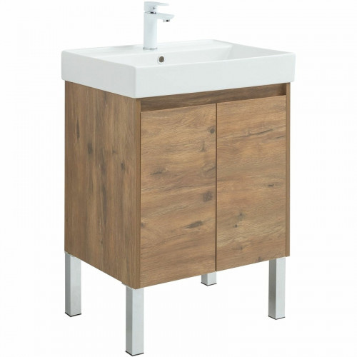Тумба под раковину Aquanet Nova Lite 60 298849 подвесная Дуб рустикальный МДФ / ЛДСП