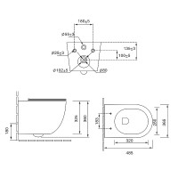 Унитаз SantiLine SL-5105 подвесной Голубой матовый с сиденьем Микролифт фаянс подвесной