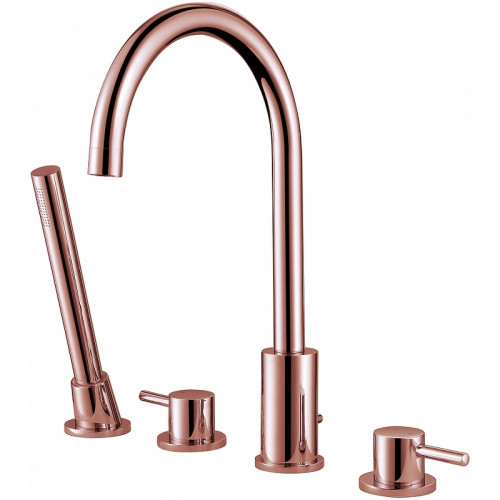 Смеситель на борт ванны Abber Wasser Kreis AF8113RG Розовое золото латунь